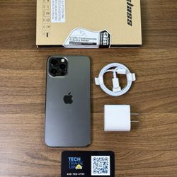iPhone 12 Pro Max 128Gb Black 🖤 Cricket *Free Case, Screen Protector And Charger*