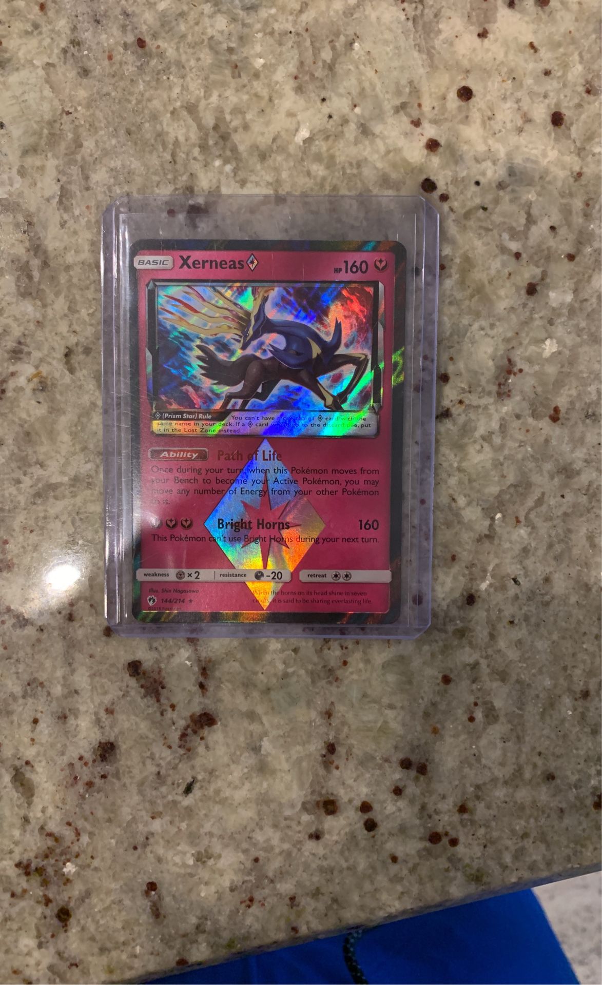 Xerneas Prism Star 144/214 - Lost Thunder - Holo Pokemon Card - Near Mint (NM