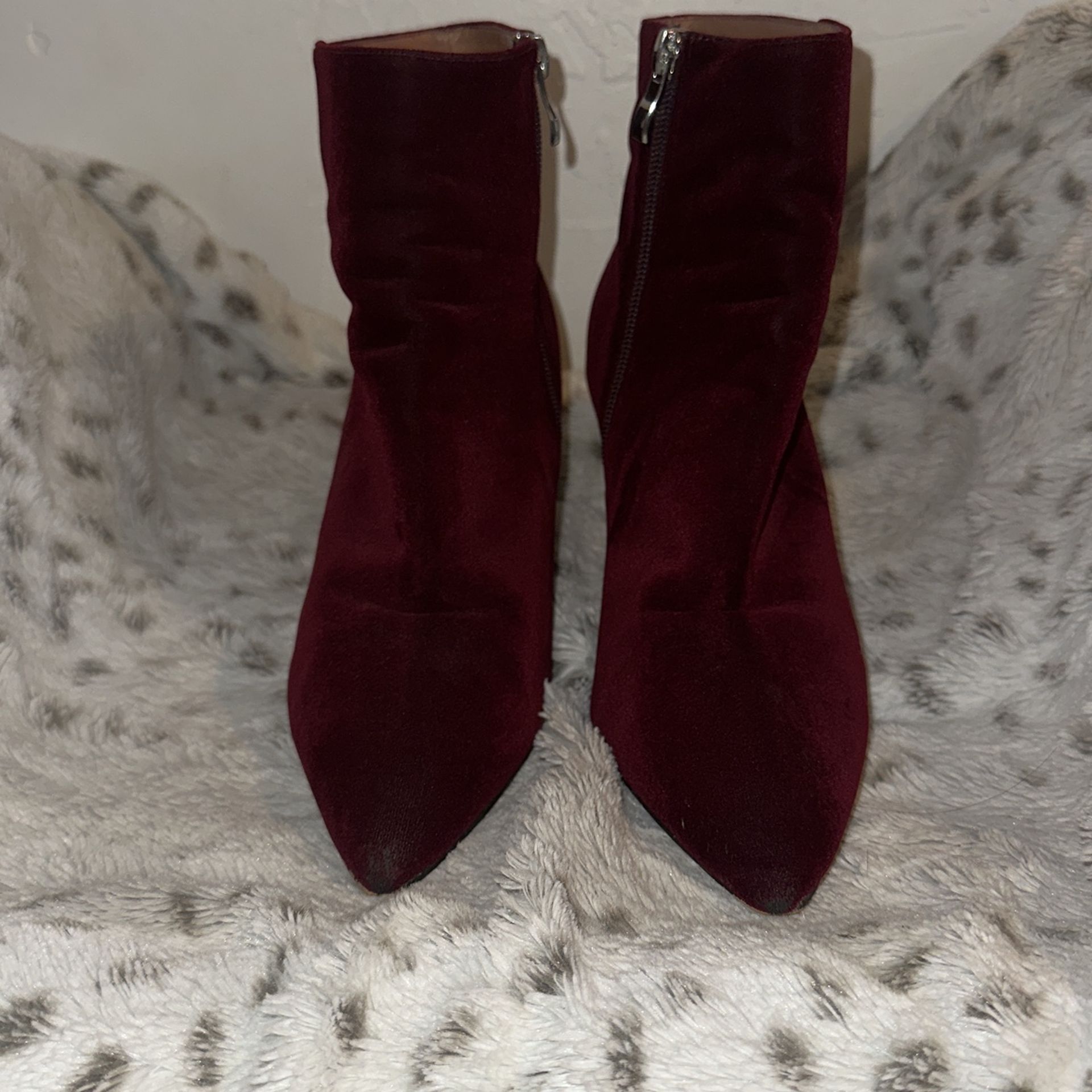 Halogen Velvet Ankle Heel Boots