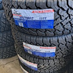 265/70/17 All Terrain Atlander Tires Installed And Balanced/ Instaladas Y Balanceadas 