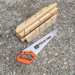 Miter Box And Hand Saw