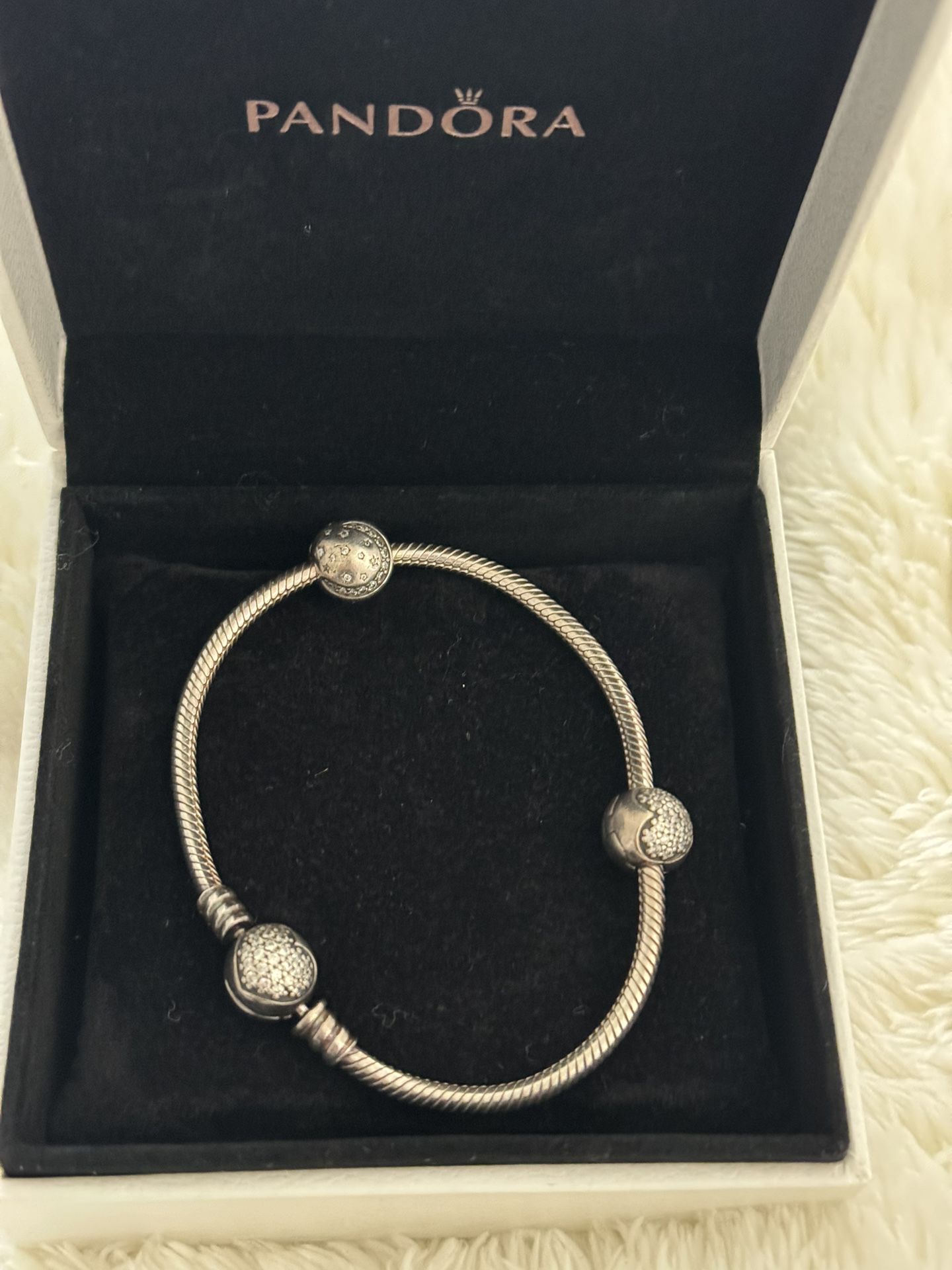 Pandora Authentic Bracelet With Sparkling Charms