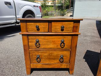 Wood Nightstand with 4 Drawers