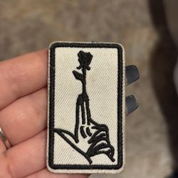 Iron On Patch Hand And Rose 