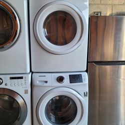 Samsung Front Load Washer And Stackable Gas Dryer Set 