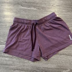 Reebok Elastic Waist Drawstring Shorts - Medium,  Mauve / Plum color