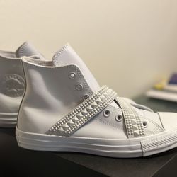 Converse chuck taylor all star punk strap hi women's shoes pure platinum 562431c