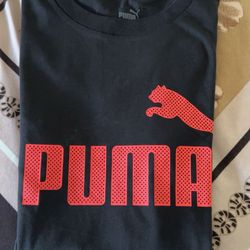 Puma Black T-shirt with Red Logo ❤️(XL)