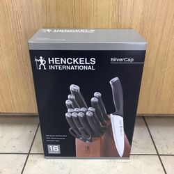 HENCKELS INTERNATIONAL SILVER CAP 16 PC SET.