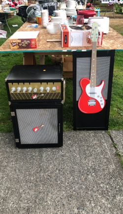 Guitar night stand and picture