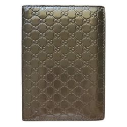 GUCCI Microguccissima Patent Leather Passport Case/Cover in Gunmetal Bronze