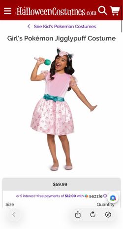 NEW Pokemon Jigglypuff Halloween Costume Girls 4-6X