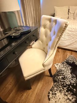 Velvet tufted chair set of 2