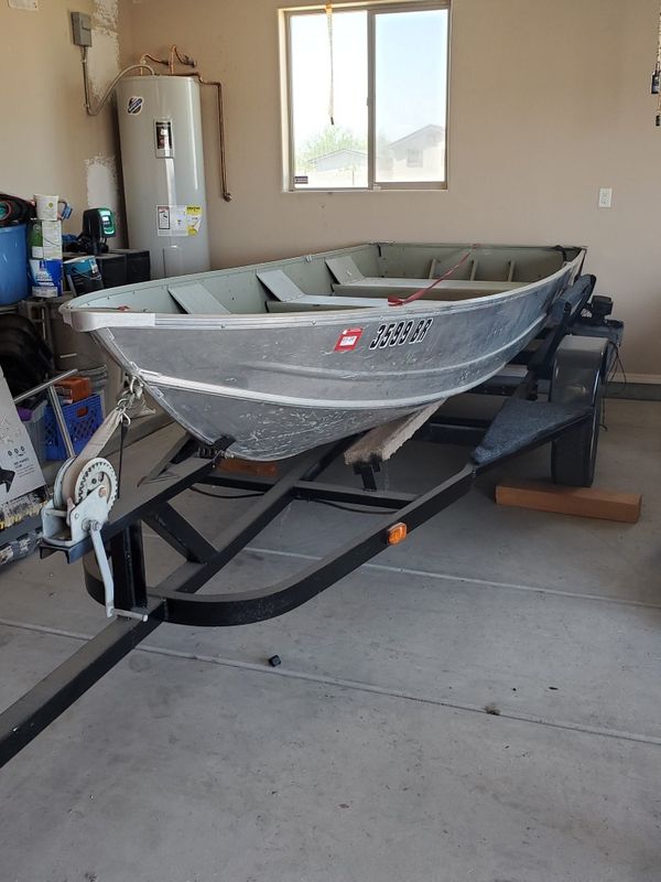 14 ft aluminium boat with trailer 45 thrust electric motor