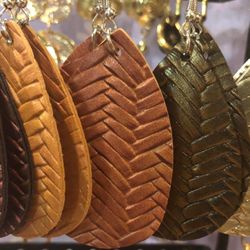 Leather Earrings $6 Ea