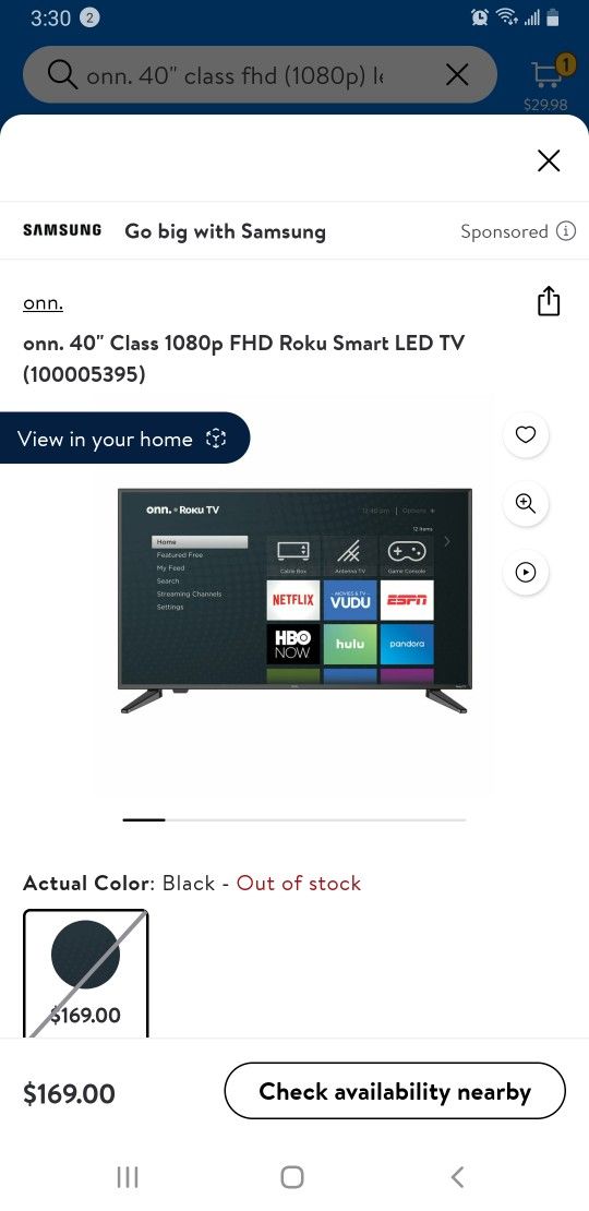Onn. 43 Inch Smart Tv