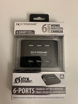 6 port usb desktop charger 4.8amp power charger new