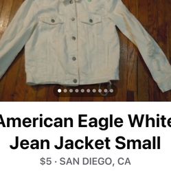 Small.  Jean Jacket. White. American Eagle