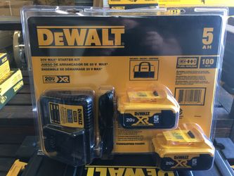 DeWalt 20v Max Starter kit (2) 5 AH batteries