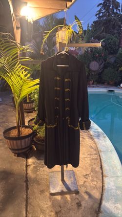 Halloween costumes by Underwraps-Black Long Coat with Gold Trim