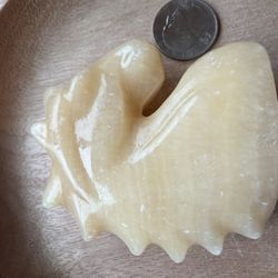 yellow calcite stone horse head