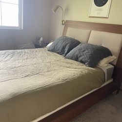 Dania Queen Bed frame W/ Cushioned Headboard