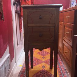 Antique Wood Side Table Night Stand
