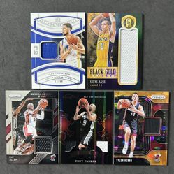 NBA Patch Lot (5) Klay /99 Nash /25 Ray Allen Tony Parker /99 Tyler Herro