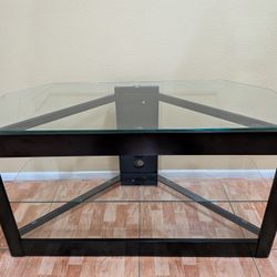 Modern Gl,ass T,V St,and / Media Console – Black Frame