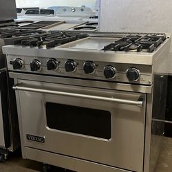 VIKING 36”WIDE DUAL FUEL RANGE STOVE STAINLESS STEEL 