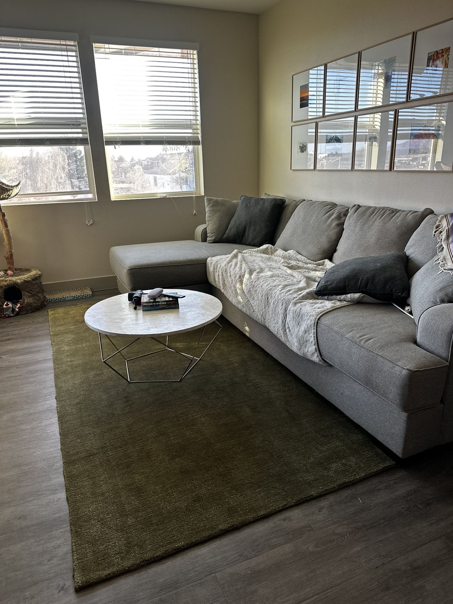 Grey L sectional