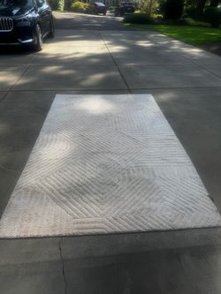 West Elm 5x8 Area Rug – Ivory/Greige with Metallic Accents