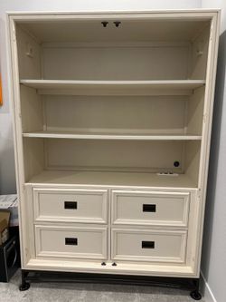 Off-White Wooden Cabinet — CASH or ZELLE in person (for purchase/pickup until 6/23)