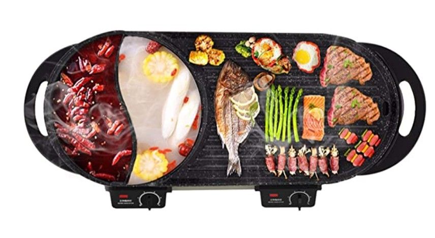 Electric Grill With Hot Pot