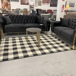 🤍Florida Sofa, Loveseat And Chair Living Room Set-Black🤍