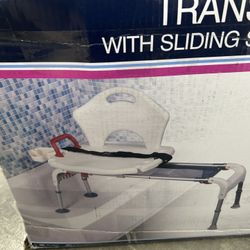 Drive Medical Sliding Transfer Bench / Tub Bench With Soap Dish + Lap Belt 