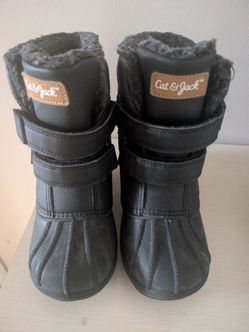 Size 12 Cat & Jack Kids Black Winter Snow Boots