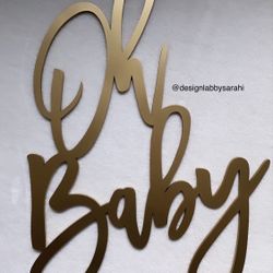 Baby Shower “Oh Baby” Wood Sign 