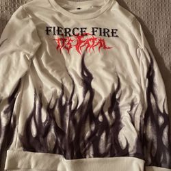 Adult Small Fierce Fire Its Fatal Flame Long Sleeve Sweatshirt