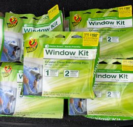 5 Duck Brand-Indoor 10-Window Shrink Film Insulator Kit-Clear. 62"high/420" wide