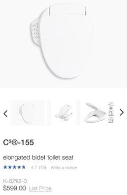 Kohler Enlongated Bidet Seat-(Brand New Sealed In Box)