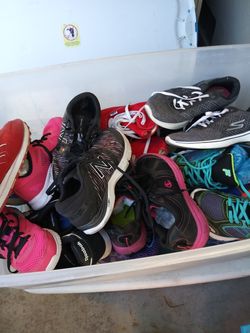 Tube full of shoes name brand 10.00 each or 100.00 takes it all. I have vans n others brands come n see need gone asp