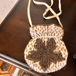 Vintage Copper Tone Hand Beaded Purse 1(contact info removed)