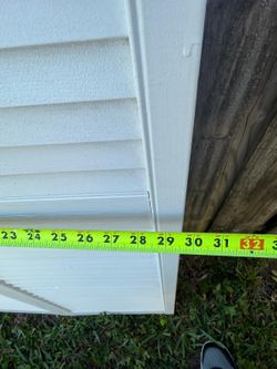 (3) Avail, 30”x79” Plantation Louvered Solid Core, Primed White Wood, Closet Bi-Fold Door