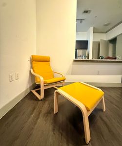Yellow Chair and Foot Rest
