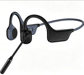 Open-Ear Headphones with Rotatable Noise-Canceling Boom Mic, Bone Conduction