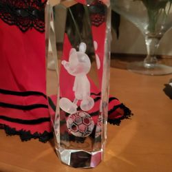 Crystal mickey mouse , heavy , perfect , fifty dollars from disneyland