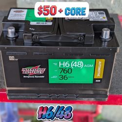 AGM Car Battery / Group Size 48/H6