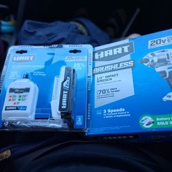 Hart 1/2 impact wrench witj battery and charger $70