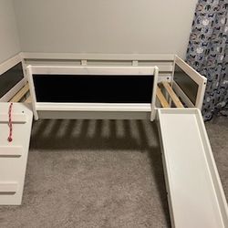 TWIN ART PLAY CHILD LOW LOFT BED WITH SLIDE